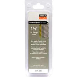 Simpson Strong-Tie 1-1/2 in. L X 15 Ga. Angled Strip Coated Nails 33 deg 500 pk