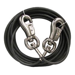 Boss Pet Silver Tie-Out Vinyl Coated Cable Dog Tie Out X-Large