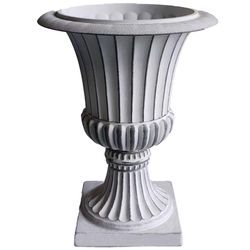 Austram 16 in. H X 10 in. W X 12 in. D Stone Urn Planter Weathered White