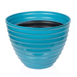 Alpine 12 in. H Plastic Planter Blue