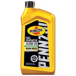 Pennzoil 0W-20 Gasoline Synthetic Motor Oil 1 qt 1 pk