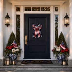 Holiday Trims Patriotic Bow Velvet 1 pc
