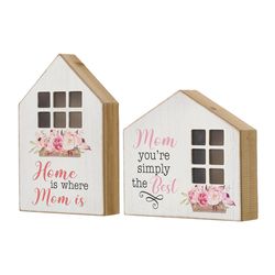 Glitzhome Happy Mother's Day Table Decor LED/MDF/PVC/Solid Wood 2 pc
