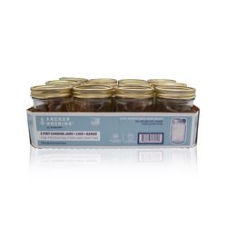 Anchor Hocking Tecnocap Wide Mouth Canning Jar 16 oz 12 pk