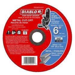 Diablo 6 in. D X 7/8 in. X 0.045 in. thick Aluminum Oxide Metal Cut-Off Disc 1 pk