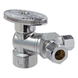 Ace 1/2 in. FIP in. X 1/4 in. Compression Brass Dual Shut-Off Valve