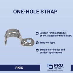 Sigma Engineered Solutions ProConnex 3/4 in. D Zinc-Plated Steel 1 Hole Strap 3 pk