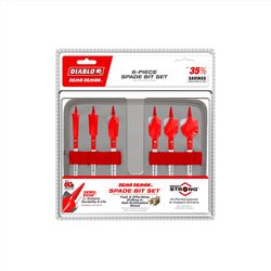 Diablo 6 in. L High Carbon Steel Nail-Embedded Wood Spade Bit Set Hex Shank 6 pc