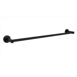 Huntington Brass Matte Black Towel Bar 23.6 in. L Metal