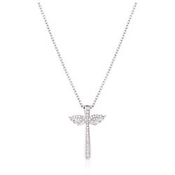 Montana Silversmiths Women's Wings of Faith Cross Silver Necklace