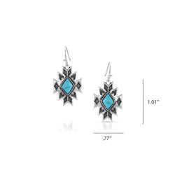 Montana Silversmiths Women's Turquoise Star Pendant Diamond Silver Earrings Water Resistant