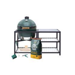 Big Green Egg 24 in. XLarge EGG Package with Modular Nest and Side Table Charcoal Kamado Grill and S