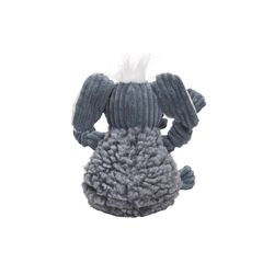 HuggleHounds FlufferKnottie For Dog Gray Fabric Ellamae Elephant Dog Toy Large 1 pk