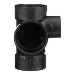 Charlotte Pipe 3 in. Hub X 3 in. D Hub ABS Sanitary Tee