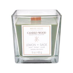 House of Velas Candlewood Green Lemongrass Sage Scent Candle 15 oz