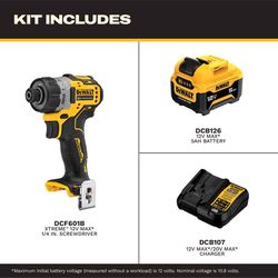 DeWalt 12V MAX Extreme Brushless Cordless Powered Screwdriver Kit (Battery & Charger)