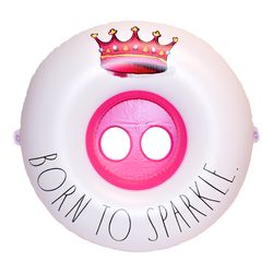 CocoNut Float Rae Dunn Pink/White Vinyl Inflatable Born To Sparkle Baby Float