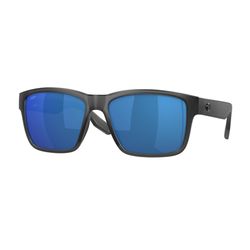 Costa Paunch Sunglasses Men's Smoke Crystal Frame Blue Mirror 580P Lens Polarized