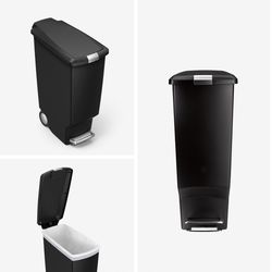 Simplehuman 40 L Black Plastic Step On Trash Can