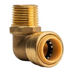 QuickFitting Push to Connect 1/2 in. PF Brass 90 Degree Elbow