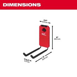 Milwaukee Packout Shop Storage Small Black/Red Plastic 9 in. L Straight Hook 25 lb 1 pk