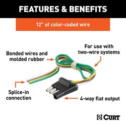 CURT 4 Flat Connector Plug 12 in.