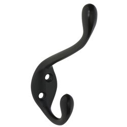 National Hardware 4.59 in. L Oil Rubbed Bronze Black Zinc Decorative Ball Tip Heavy Duty Garment Hoo