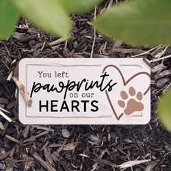 P Graham Dunn Multicolored Faux Marble 4 in. H X 8 in. L X 1 in. W You Left Pawprints on Our Hearts