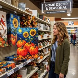 Briarwood Lane Starry Night Pumpkins Garden Flag 12.5 in. W X 18 in. L