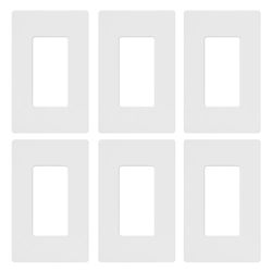 Lutron Claro White 1 gang Plastic Wall Plate 6 pk