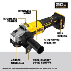 DeWalt 20V MAX Cordless 4-1/2 in. Angle Grinder Tool Only