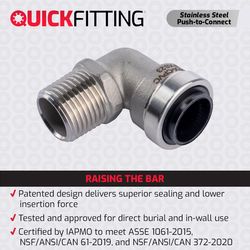 QuickFitting Push to Connect 1/2 in. PF Steel 90 Degree Elbow