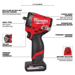 Milwaukee M12 FUEL Stubby 3/8 in Impact Wrench Kit with Inflator Bundle