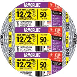 Southwire 50 ft. 12/2 Solid Aluminum Armored MC Cable