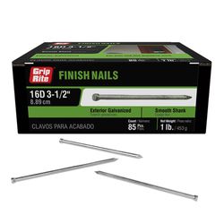 Grip-Rite 16D 3-1/2 in. Finishing Hot-Dipped Galvanized Steel Nail Countersunk Cupped Head 1 lb