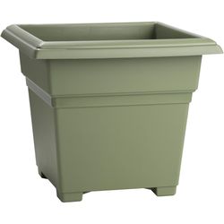 Novelty 15.75 in. H X 18 in. W X 18 in. D Plastic Countryside Tub Patio Planter Sage