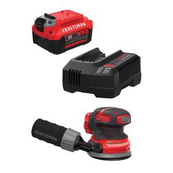 CRAFTSMAN V20 4Ah Battery and Charger Kit with CRAFTSMAN V20 Cordless 5-in Random Orbit Sander