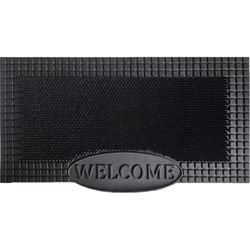 Direct Home Textiles Goup 36 in. W X 20 in. L Black Rubber Door Mat