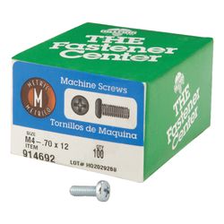HILLMAN M4-0.7 Ga. X 12 in. L Phillips Pan Head Zinc-Plated Steel Metric Machine Screws 100 pk