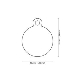 MyFamily Basic Black Chrome Circle Aluminum Cat/Dog Pet Tags Large