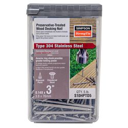 Simpson Strong-Tie 10D 3 in. Deck Coated Stainless Steel Nail Round Head 5 lb