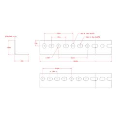 SteelWorks 0.74 in. X 1-1/2 in. W X 36 in. L Steel Slotted Angle