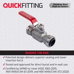 QuickFitting 1/2 in. Stainless Steel PEX Ball Valve