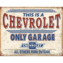 Desperate Enterprises General Motors .125 in. H X 16 in. L Multicolored Metal Chevy Only Garage Wall