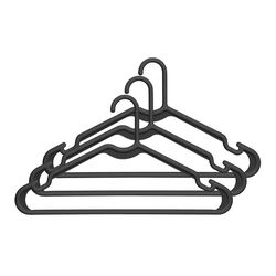 Whitmor Plastic Black Hanger 3 pk