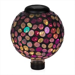 Alpine Purple Glass 11 in. H Solar Gazing Ball