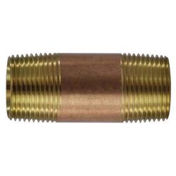 Anderson Metals 1/2 in. MPT in. X 1/2 in. D MPT Red Brass Pipe Nipple 6 in. L
