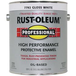 Rust-Oleum Professional Indoor and Outdoor Gloss White Oil-Based Enamel Protective Paint 1 gal