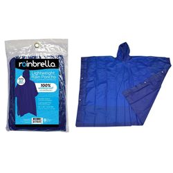 Rainbrella Blue PVC Rain Poncho One Size Fits All 10 mil