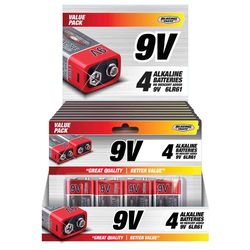 Blazing Voltz 9-Volt Alkaline Batteries 4 pk Carded
